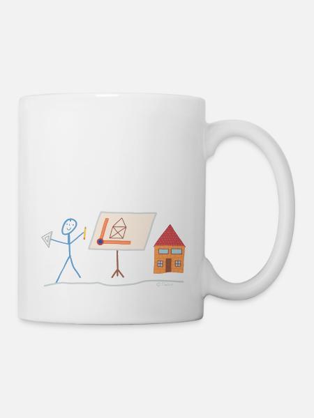 Bauzeichner Strichmännchen Planer Konstrukteur Job - Tasse - Weiß