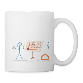 Technischer Zeichner Strichmännchen Konstrukteur - Tasse - Weiß - Rechts
