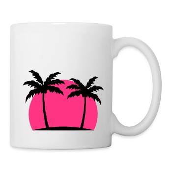 Miami Beach palm beach sea sun Pink - Mug - white - Right