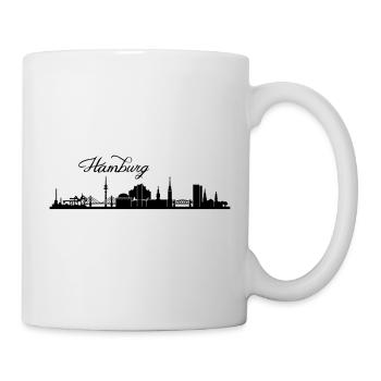 Hamburger Skyline - Tasse - Weiß - Rechts