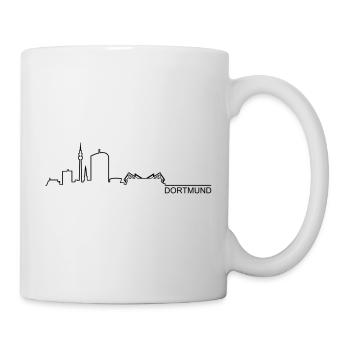 Skyline Dortmund Silhouette - Tasse - Weiß - Rechts