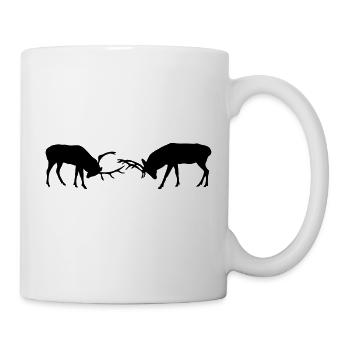 hirsch - geweih - jagd - jäger - Tasse - Weiß - Rechts