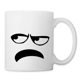 GRIMMIGES GESICHT GENERVT GESCHENKIDEE - Tasse - Weiß - Rechts