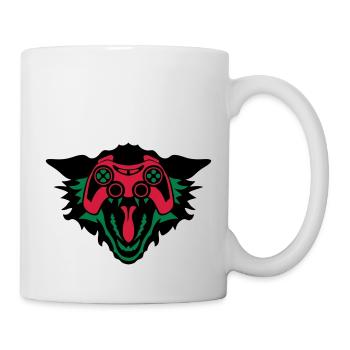 Wolf Controller Spiele Auge Joystick Geek - Tasse - Weiß - Rechts