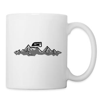 Mountains Alps Caravans above mountains at - Mug - white - Right