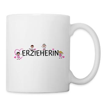 Erzieherin Herz Kinder Erziehung Beruf Arbeit - Tasse - Weiß - Rechts