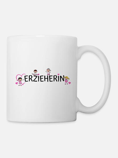 Erzieherin Herz Kinder Erziehung Beruf Arbeit - Tasse - Weiß