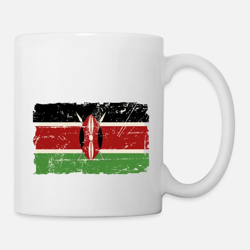 Kenya Vintage Flag - Tasse - Weiß