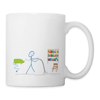 Household Stick Figure Hausmann Vacuum Cleaner Job - Mug - white - Right