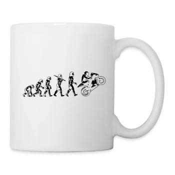 motorcycle evolution wheelie white print - Mug - white - Right