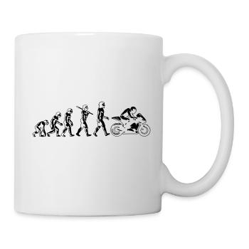 motorcycle evolution flat white print - Mug - white - Right