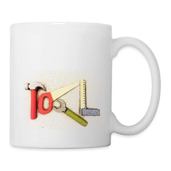 Hammer Werkzeug Tool Design für helle Farben - Tasse - Weiß - Rechts