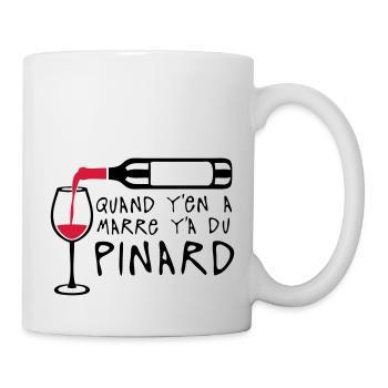 quand marre pinard bouteille vin alcool - Mug blanc - blanc - Droite
