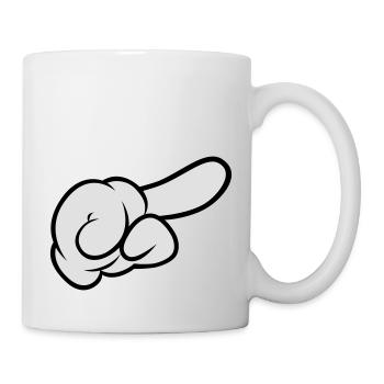 Comic Hand Pointing (Right) - Tasse - Weiß - Rechts