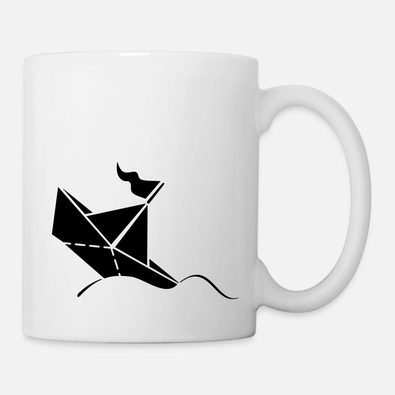 Bateau en papier coulant / en papier titanic (1c) - Mug blanc - blanc