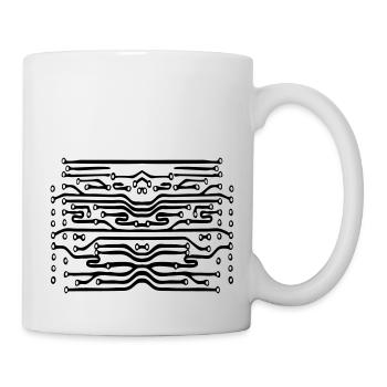Design Pattern lignes de disque à puce lignes fraî - Mug blanc - blanc - Droite