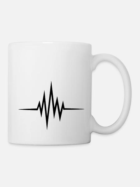 Puls Frequenz, Herzschlag, Herzfrequenz, Musik, DJ - Tasse - Weiß