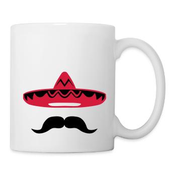 chapeau mexicain moustache 200 - Mug blanc - blanc - Droite