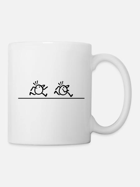 Marathonläufer Überholspur - Tasse - Weiß
