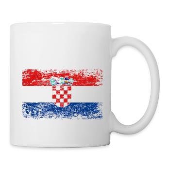 Croatian flag Vintage Croatia Hrvatska Balkans - Mug - white - Right