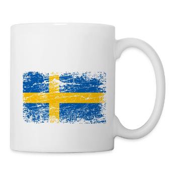 Schweden Flagge Used Look Malmö - Tasse - Weiß - Rechts