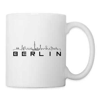 Skyline - Berlin Linie und Text - Tasse - Weiß - Rechts