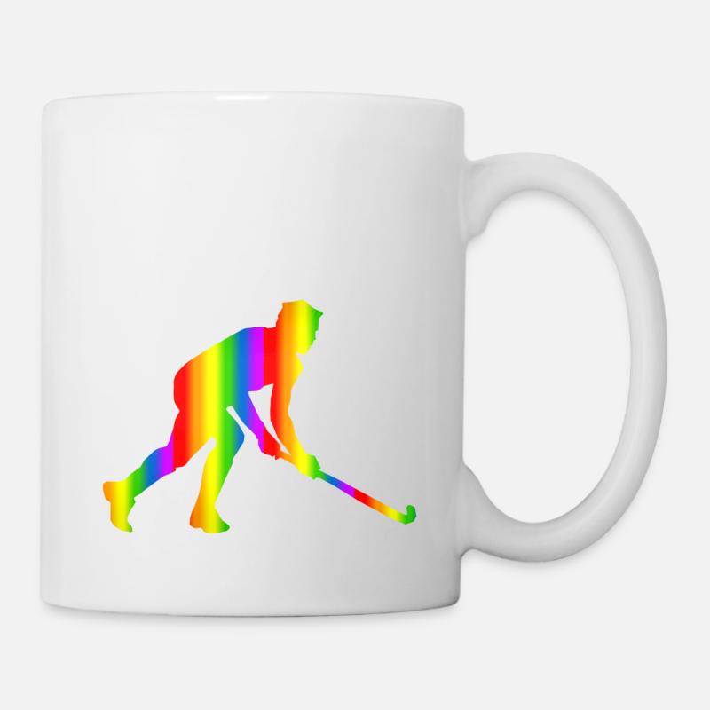 Bunter Unihockey Regenbogen - Tasse - Weiß