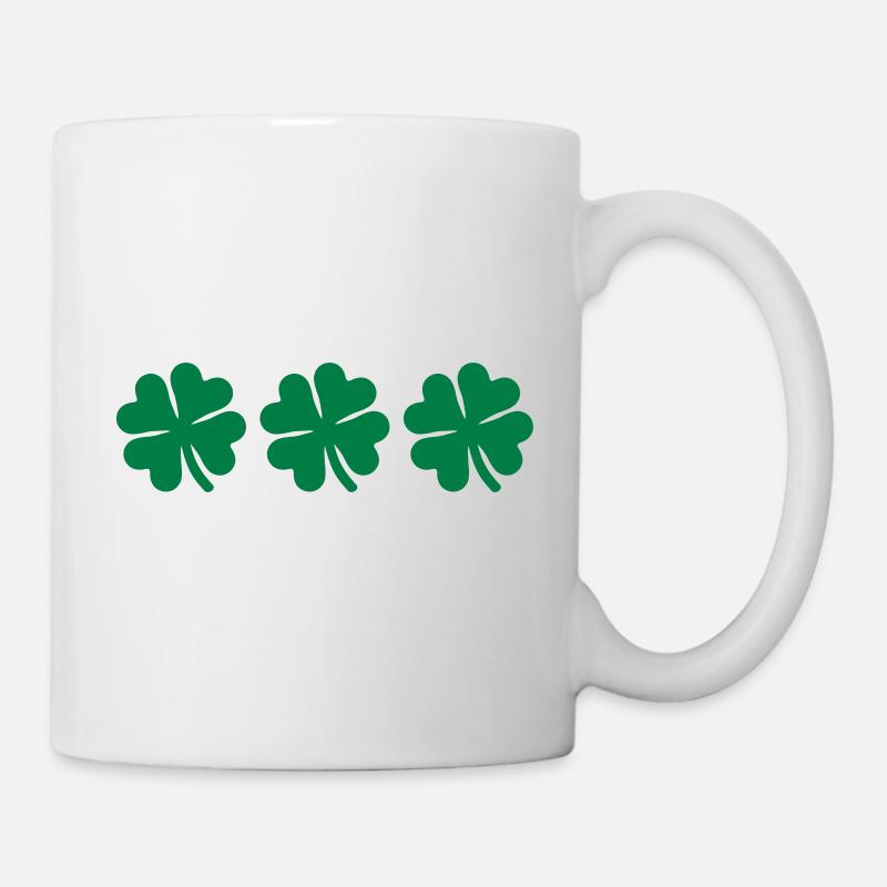 Kleeblatt - Tasse - Weiß