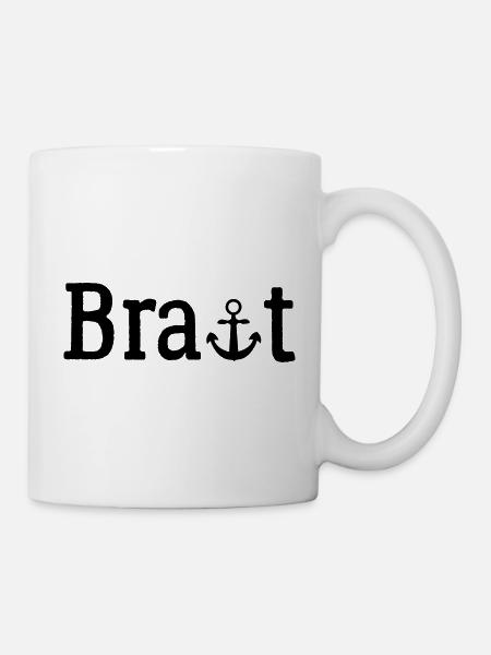 Braut Outfit | Maritim mit Anker | Junggesellinnen - Tasse - Weiß