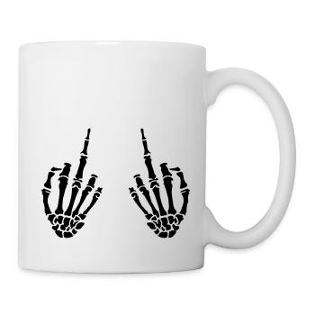 middle fingers design - Tasse - Weiß - Rechts