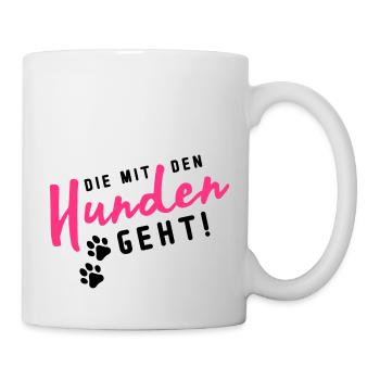 hunden die mit den - Tasse - Weiß - Rechts