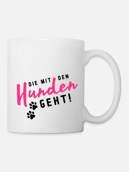 hunden die mit den - Tasse - Weiß