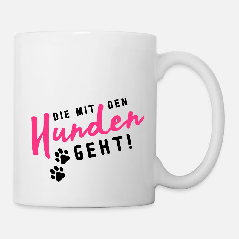 hunden die mit den - Tasse - Weiß
