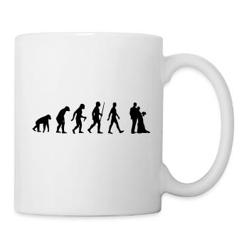 Évolution jeunes mariés mariée marié fleur de mariage - Mug blanc - blanc - Droite