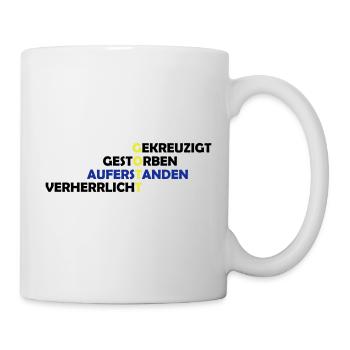 gekreuzigt_gestoreben_auferstanden_2 - Tasse - Weiß - Rechts