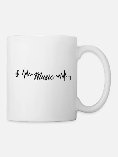music Musik Musiker Liebe Party Festival Bass - Tasse - Weiß