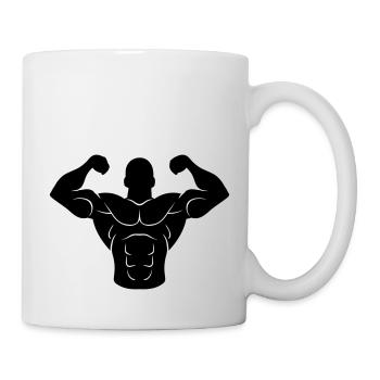 fitness man muscle - Tasse - Weiß - Rechts