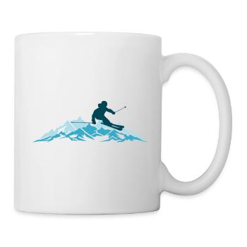 Winter - Skifahrer Berge Sport 2018 - Tasse - Weiß - Rechts
