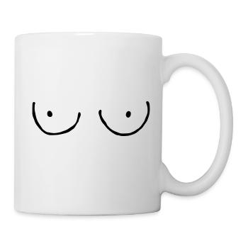 gezogene Brust se341 - Tasse - Weiß - Rechts