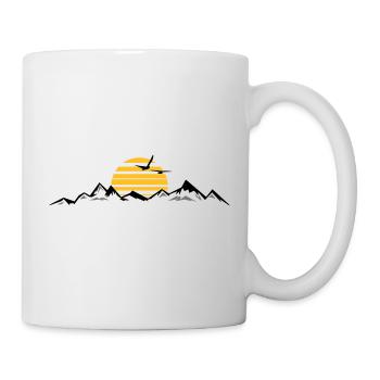 BERGE Gebirge Landschaft Silhouette Panorama - Tasse - Weiß - Rechts