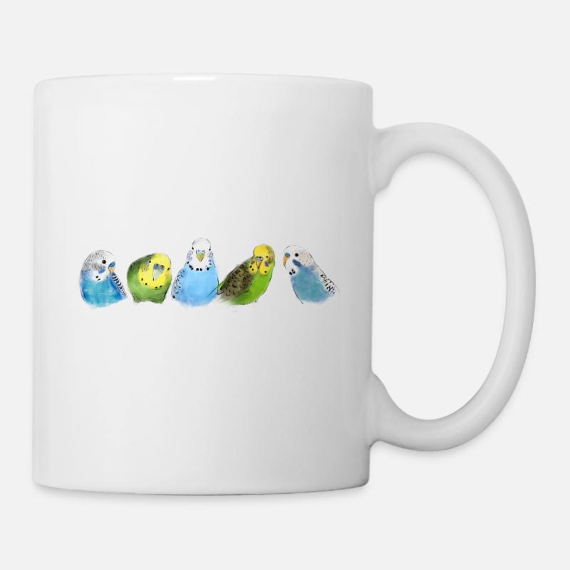 Wellensittiche - Tasse - Weiß