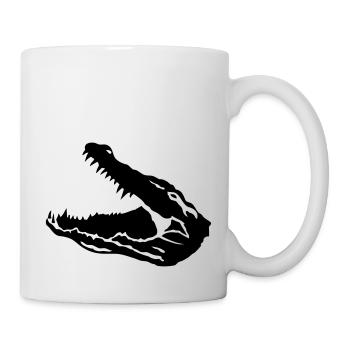 Krokodil offenes Maul - Tasse - Weiß - Rechts