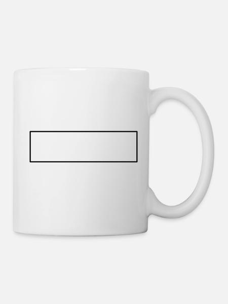 Weißer Balken weiß Schild Rechteck - Tasse - Weiß