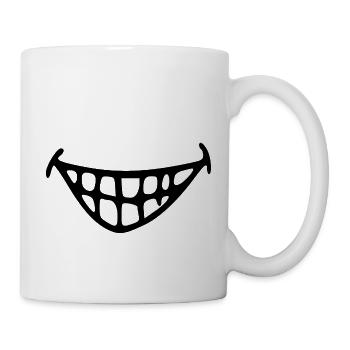 Lachender Mund. Lachen. Grinsen - Tasse - Weiß - Rechts