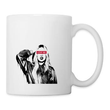 Love Me - Liebe Mich - Frau - Mädchen - Graffiti - Tasse - Weiß - Rechts