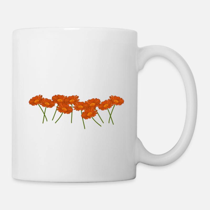 Calendula. Ringelblumen, Blumen - Tasse - Weiß