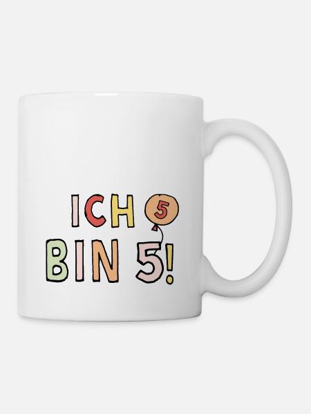Ich bin 5 - Tasse - Weiß