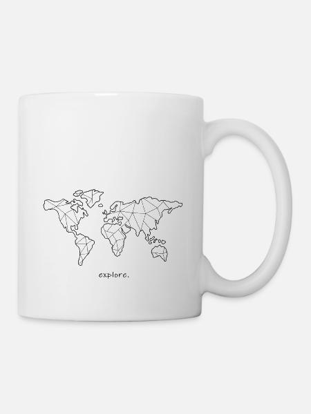 Découvrir Voyager Explorer Terre Continents - Mug blanc - blanc