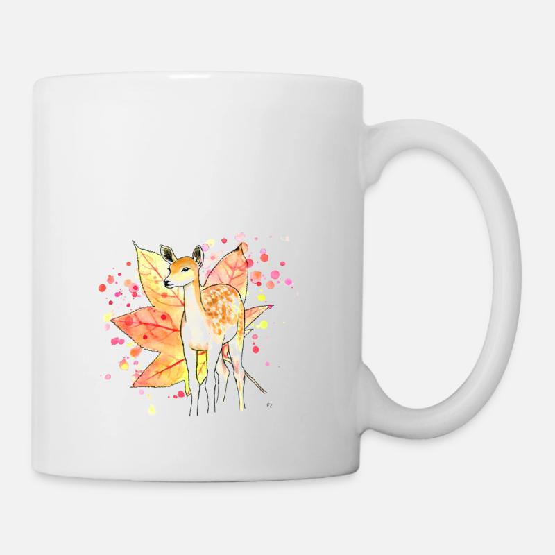 Deer with leaves - Mug - white