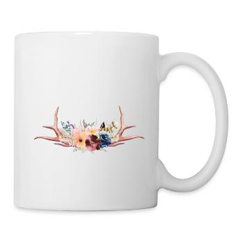 Boho Blumen Bouquet personalisierbar - Tasse - Weiß - Rechts